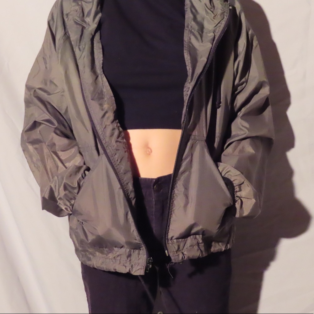 grey gap windbreaker/ rain coat (thrifted)